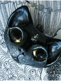 Брошь в стиле фэнтези - "Кошка-единорожка"