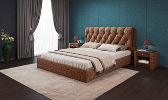Кровать с мягким изголовьем Mignonette 140 на 200 (Коричневый)