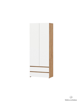 Некст Шкаф 2-створчатый Дуб Золотой / Белая шагрень