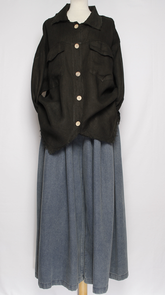 Рубашка-жакет "КЛАПАНЫ ВИНТАЖНАЯ" черная р.50-58