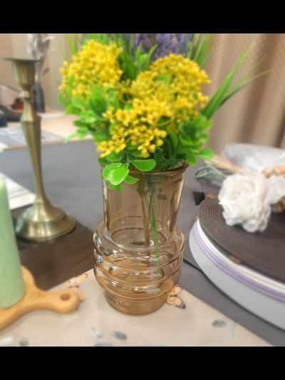 Ваза Organic, коричневая, 17 см