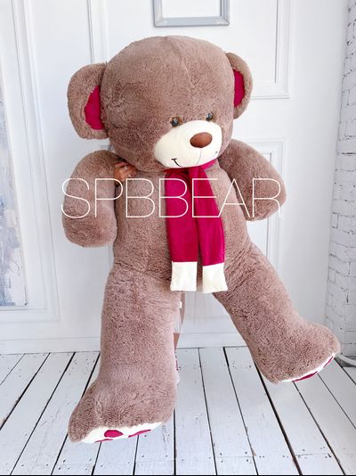 Гигантский плюшевый медведь 190 см кофейный Кевин