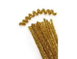 Синельная проволока темное зололо металлик пушистая 100 штук для рукоделия