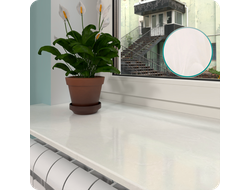 Акриловый подоконник Белый мрамор 800х150х12 мм.