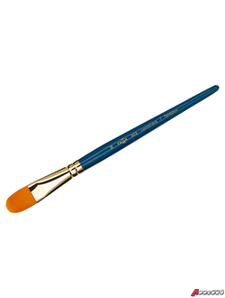 Кисть художественная синтетика Гамма "Галерея", плоскоовальная №18, короткая ручка. 303018