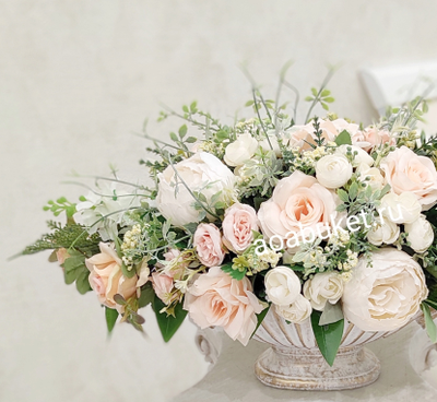 Цветочная композиция из искусственных цветов - Искушение № УНС043 - Купить в Москве на АОАБУКЕТ.ру