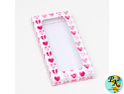 Коробка под плитку шоколада "Сердечки", 17*8*1,4 см