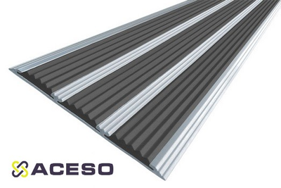 Алюминиевая полоса с тремя резиновыми вставками