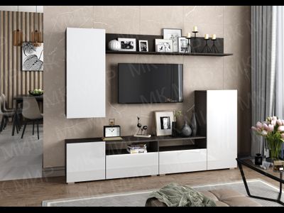 Гостиная Лия 2130*1700*350мм Венге/белый глянец