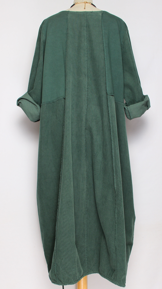 Платье Бохо вельветовое "Сетка трикотажная спинка" малахит до р.56