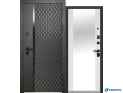 Дверь входная металлическая Luxor 2МДФ Ромбы вертикаль Зеркало купить в Челябинске | КВИРТЕК