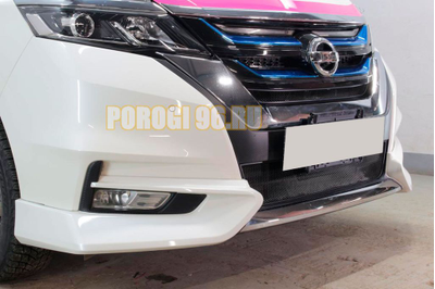 Защита радиатора Nissan Serena 2016-2019 black верх