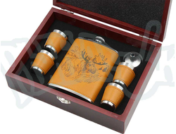 НАБОР ПОДАРОЧНЫЙ Фляжка с рюмками (Лось)