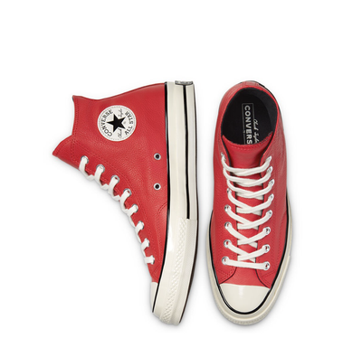 красные Кеды Converse Leather Chuck 70 High Top кожаные высокие фото
