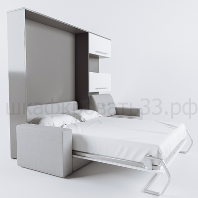 Шкаф-кровать с диваном оттоманка "Сицилия" 160х200 закрытый стеллаж