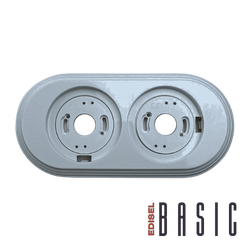 рамка двойная пластиковая серая