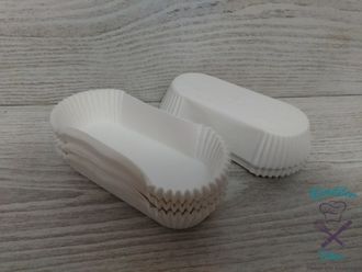 Тарталетки овальные белые 40*105*25 мм, 100 шт