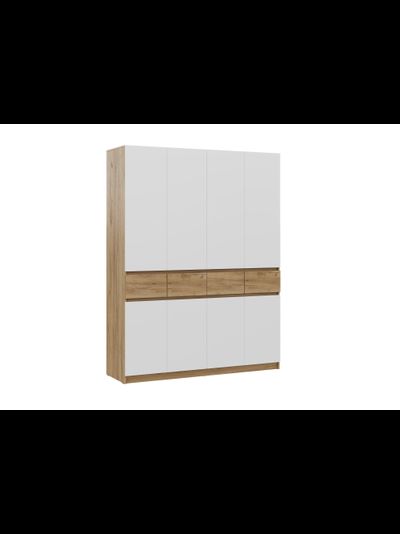 Бостон Лайт Шкаф ШК-004 (4-ств.) Дуб Крафт золотой / Белый (Гладкий)