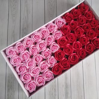 МИКС Розы из мыла 50 шт "Корея" Красный - Розовый