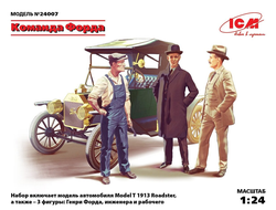 Сборная модель: (ICM 24007) Команда Форда, набор фигур и автомобиль Model T 1913 Roadster
