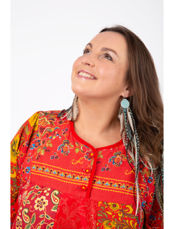 Лоскутное платье в русском стиле "Вечерний Звон"