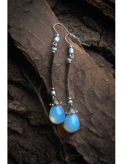 Серьги бохо "Капли лунного дождя"