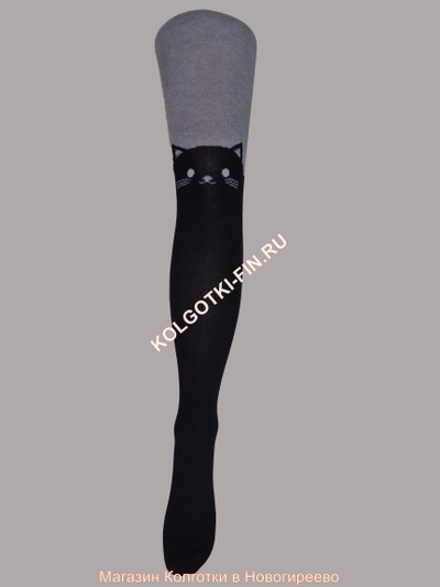 Колготки детские RuSocks ДК - 743 - светло-серый / черный