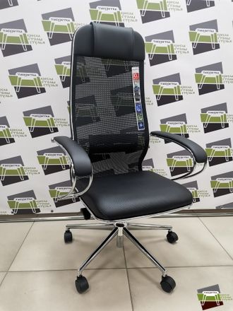 Кресло ErgoLife SynchroSit 10 B1-115K - Mesh(X2)+EcoLeather(Extra) /Um00/Wm12/K1cL(MS2.0Ch/M23.B23.G