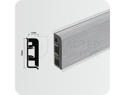 Плинтус для столешницы Thermoplast AP630 серебро матовое