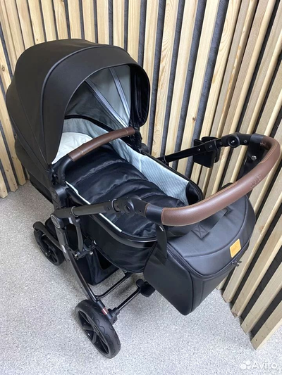 Детская коляска 2 в 1 Farfello Aimile Original Парижская ночь Экокожа