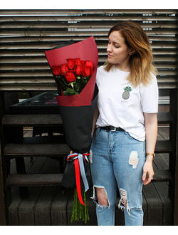 15 голландских роз ''BLACK"