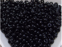 Бисер  Китай 10гр цвет № 49 черный блестящий