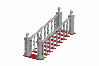 балюстрада балясин BL- 010 на ступеньках лестницы