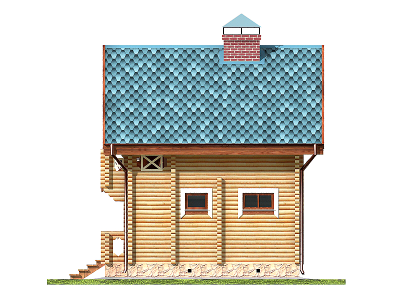 Гостевой дом-баня из бревна ДБ-18, площадь 72 м2