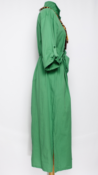 Платье - рубашка "БАНТ" оранжевое, лайм, зелёное р.46-48