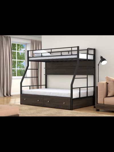 Двухъярусная кровать Раута Твист черная