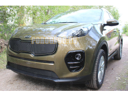Защита радиатора KIA Sportage IV 2016-2018 black верх PREMIUM