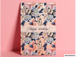Открытка Happy Birthday Бабочки 12 x 18 см