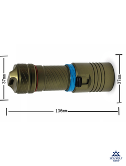 Фонарь Scuba Brothers Flash Green 2000Lm L2, теплый свет