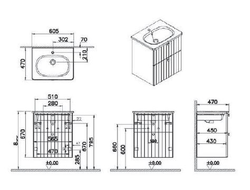 Модуль с круглой раковиной, Vitra Root Groove, 60 см, 2 ящика, матовый белый, 69415
