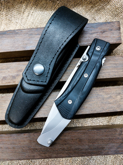 Складной нож Wild West сталь AUS 10, рукоять G10, цвет черный рельеф