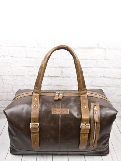 Кожаная дорожная сумка Campora Premium dark brown (арт. 
4019-52)