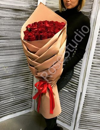 Букет "RedRose" - голландская роза 70см