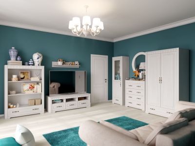 Полка &quot;Прованс&quot;  1070х200х200 Бодега белая / Патина премиум