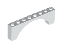 Arch 1 x 8 x 2 Raised, White (16577 / 6062279 / 6313647)