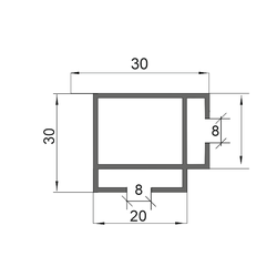 Стойка-ригель для соединения двух направлений в торговых конструкциях
