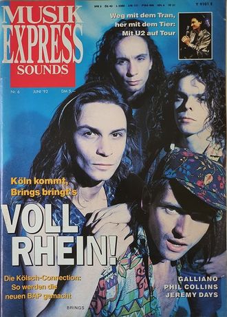 Musikexpress Sounds Magazine June 1992 Brings, U2, Иностранные музыкальные журналы,Intpressshop