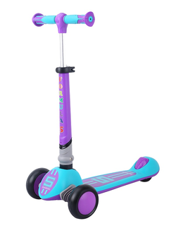 Детский трехколесный самокат SPORTSBABY MS-949 Formula 5 фиолетово-голубой со светящимися колесами