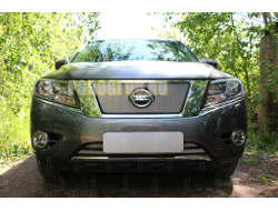 Защита радиатора Nissan Pathfinder 2014- chrome верх