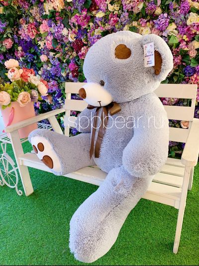 Большой плюшевый мишка 150 см серый Тони